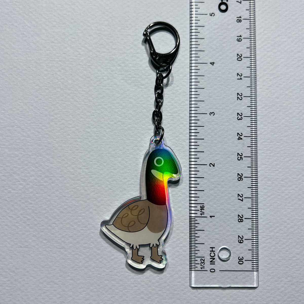Silly Goose Iridescent Keychain