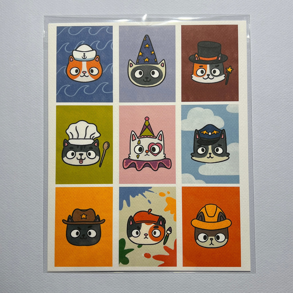 Career Cats 8x10 Art Print